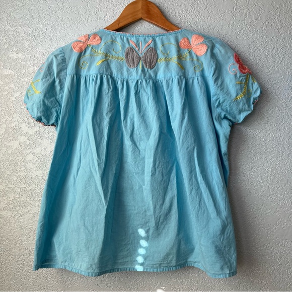 Vintage Sister Mary Baby Doll Embroidered Floral Boho Top 100% Cotton Size S - Picture 4 of 9